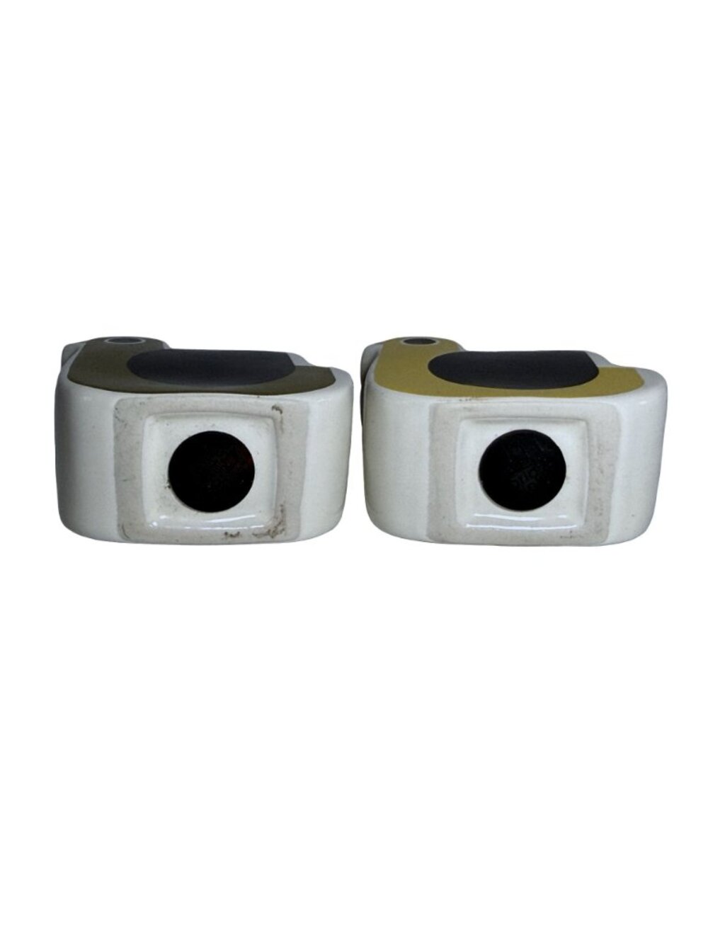 Orla Kiely Ceramic Bird Salt/Pepper Shakers Set Yellow/Green Retro-Style - Picture 6 of 7